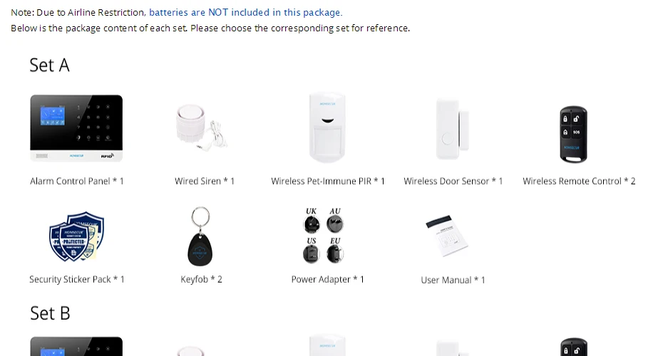 HOMSECUR (EN/DE/ES/RU/FR/PL/PT/IT меню регулируемый) LA02 Беспроводной ЖК дисплей 2 г/GSM Wi Fi дома охранной сигнализации системы + IOS/Android APP