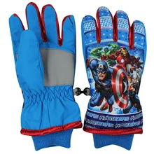 Professional Children Skiing Gloves Cartoon Anna / Elsa Princess Snow Gloves Kids Warm Winter Waterproof Snowboard Gloves HXST55