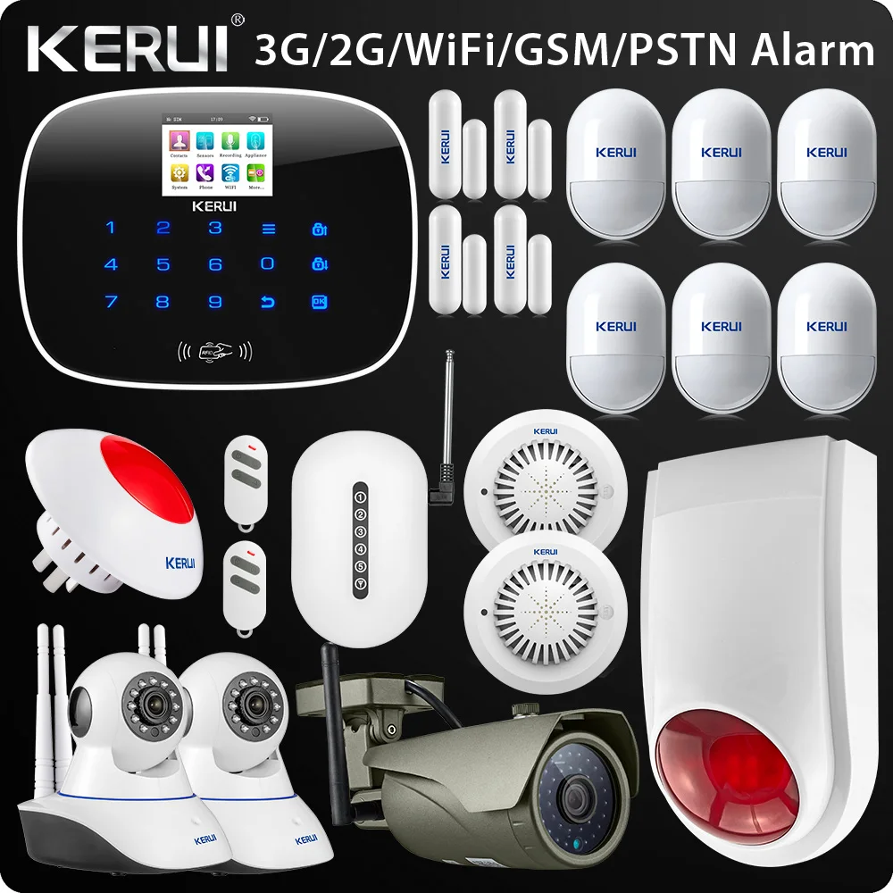 Оригинальный Kerui W193 3G WIFI PSTN GSM домашняя охранная ЖК дисплей с сенсорным экраном