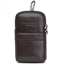 Тренд мужской из натуральной воловьей кожи 5,5 дюймов мобильный телефон чехол Карманный Кошелек Крюк пояс бедра ягодицы мини поясная сумка