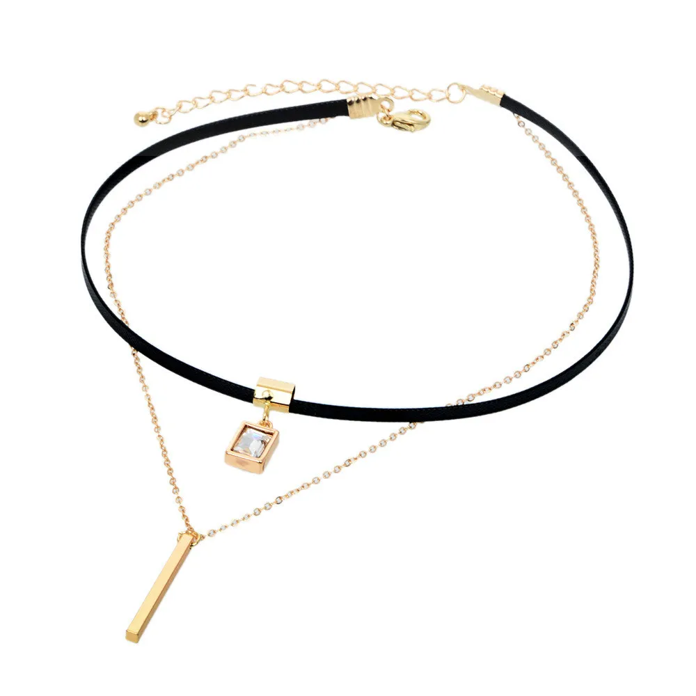 

Dropshipping Fashion Black Collar Neck Chain Sexy Round Clavicle Wild Temperament Choker Necklace for Women Jewelry Gift
