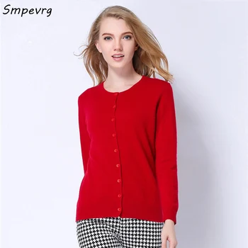 

Smpevrg 2017 autumn winter new cashmere women sweater O-neck long sleeves knitted cardigans female sweaters solid soft clothing