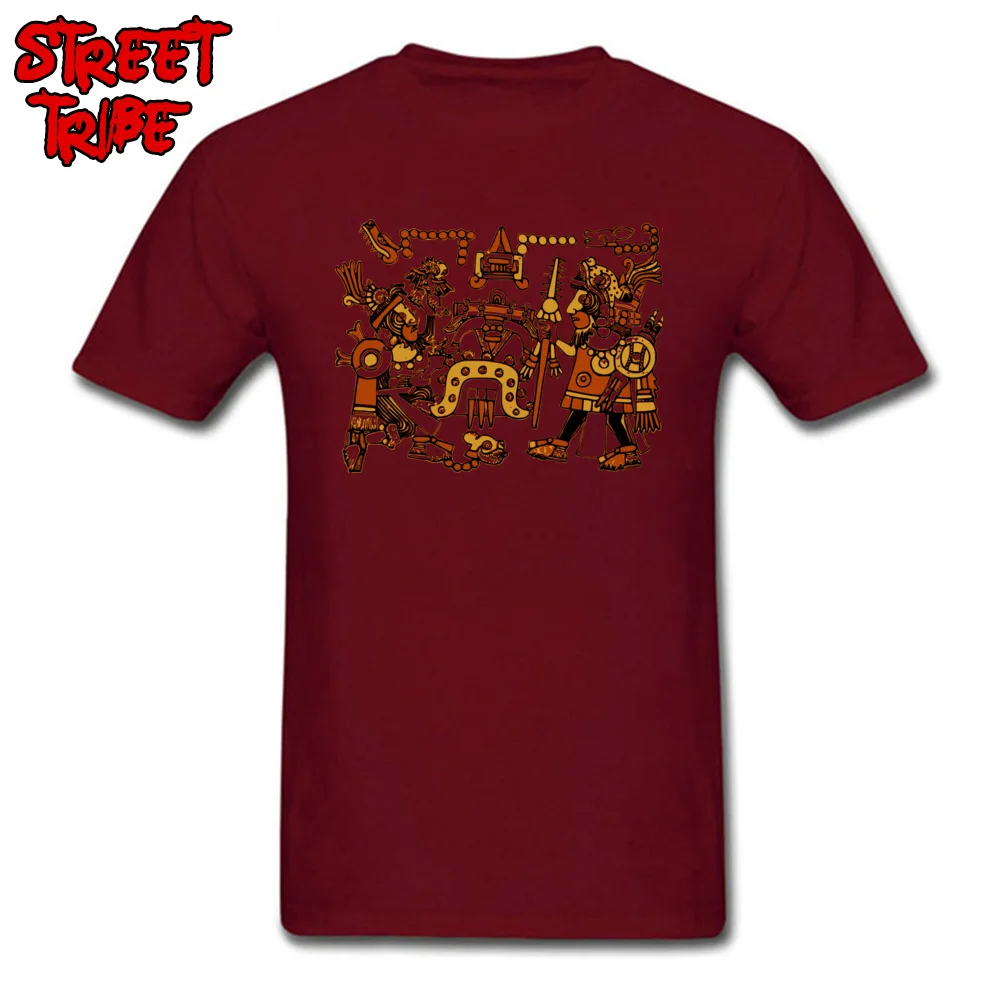 cosie aztec 1294241 Custom Short Sleeve Summer Tees Coupons Crew Neck 100% Cotton Tops Shirts Men's T-Shirt Drop Shipping aztec 1294241 maroon