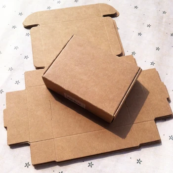 

20pcs 6.1x7.6x2.6cm Brown Handmade Soap Box Import Kraft Paper Box Storage Box Small Ornaments Carton Plane Box CandyBox Z342