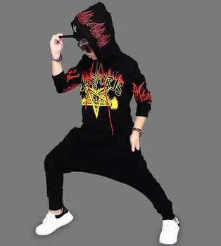 

Autumn Wintter children's clothing set Costume Star flame Sweatshirt & dance Hip Hop harem pants kids suits twinset