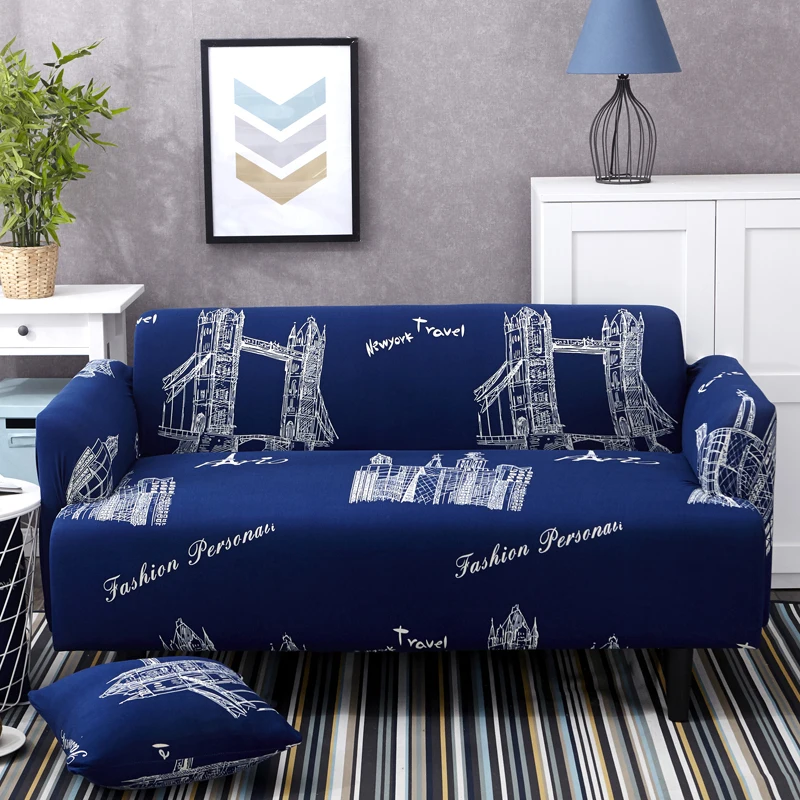 

Euro print decorative Sofa Cover Slipcover Elastic Converts Cover Tight All-inclusive 1/2/3/4-Seat Single/Two/Three/Four-seater