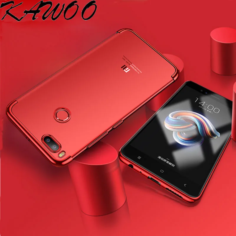 Ultra Thin Transparent Plating Bumper Soft TPU Case Cover For Xiaomi Mi A1 6 S2(lo)