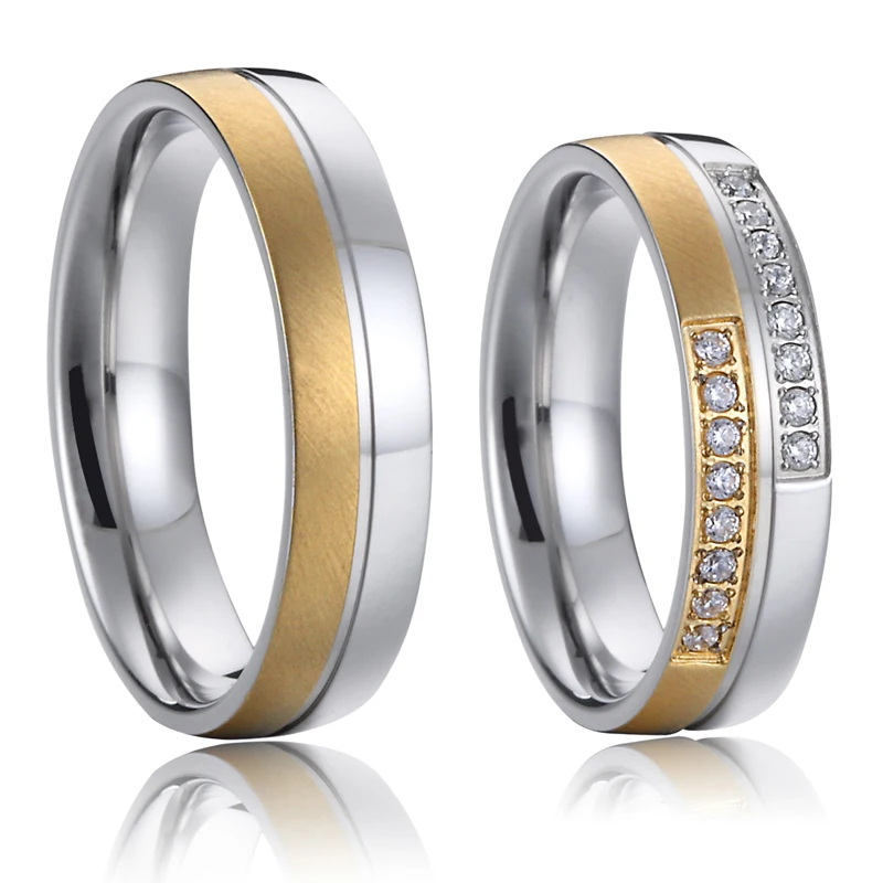 Silver Color Wedding Band Couple Rings for women fashion jewelry titanium men's ring trouwringen ringen voor vrouwen (6)