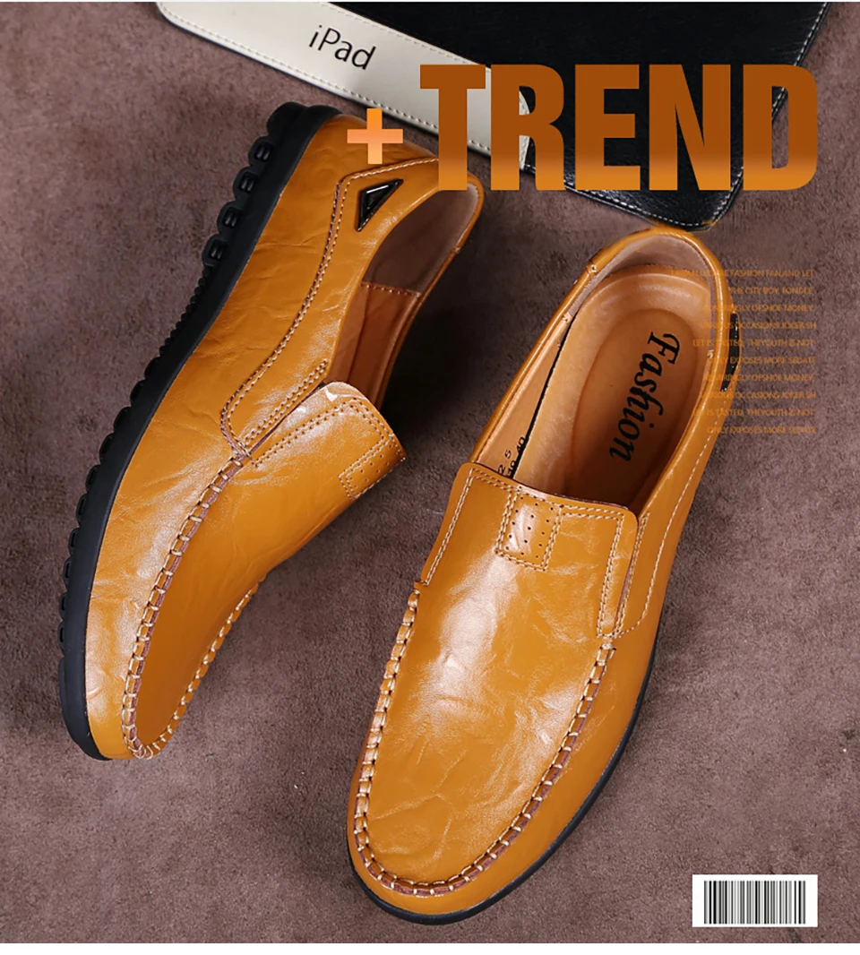 Lightweight Leather Moccasin Men Flat Casual Loafers Shoes