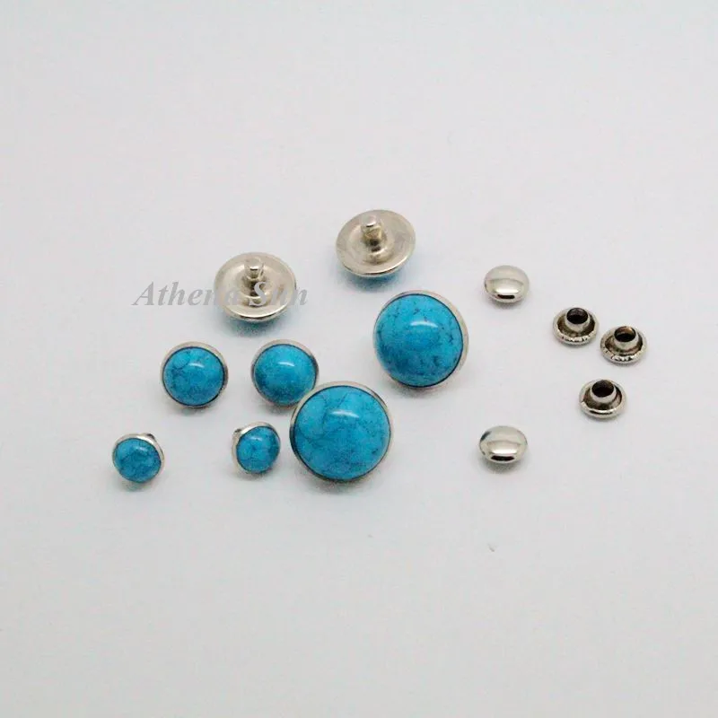 50pcs R112 6 8 10 12mm Turquoise Rivet ,Studs And Spikes Garment Rivets