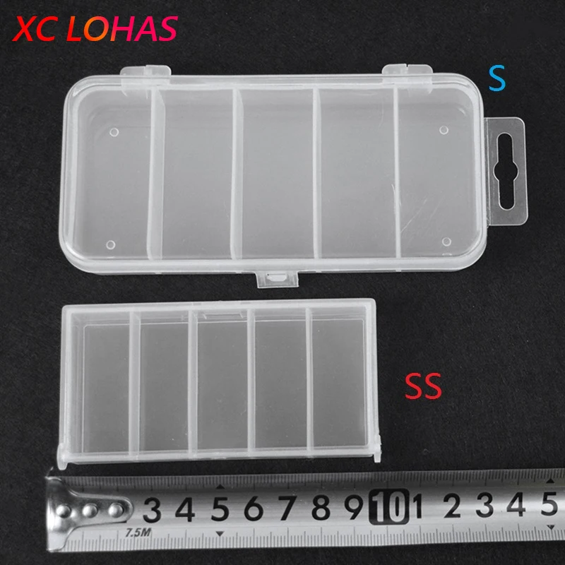 3 Sizes Fishing Tackle Boxes With 5/14 Compartment Fish Lure Hooks Tackle Tool Strength Transparent Visible Fishing Accessories