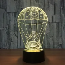 7 цветов Рождество 3D воздушный шар креативный подарок мультфильм светодиодный ночник День рождения Подарочная настольная лампа