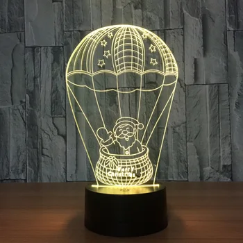 

7 color Christmas 3D hot air balloon creative gift cartoon LED night light birthday gift table lamp