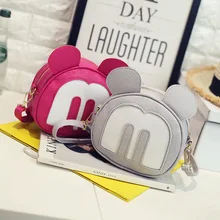 Модная симпатичная мультяшная сумка почтальонка для маленькой девочки, мини дизайнерская Детская сумка через плечо с ушками мышки, женская детская сумочка