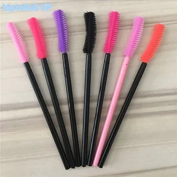 

Knife Shape 7 Colors 200pcs Silicone Mascara Wands Applicator For Eyelash Extension Disposable Makeup Brushes Tools