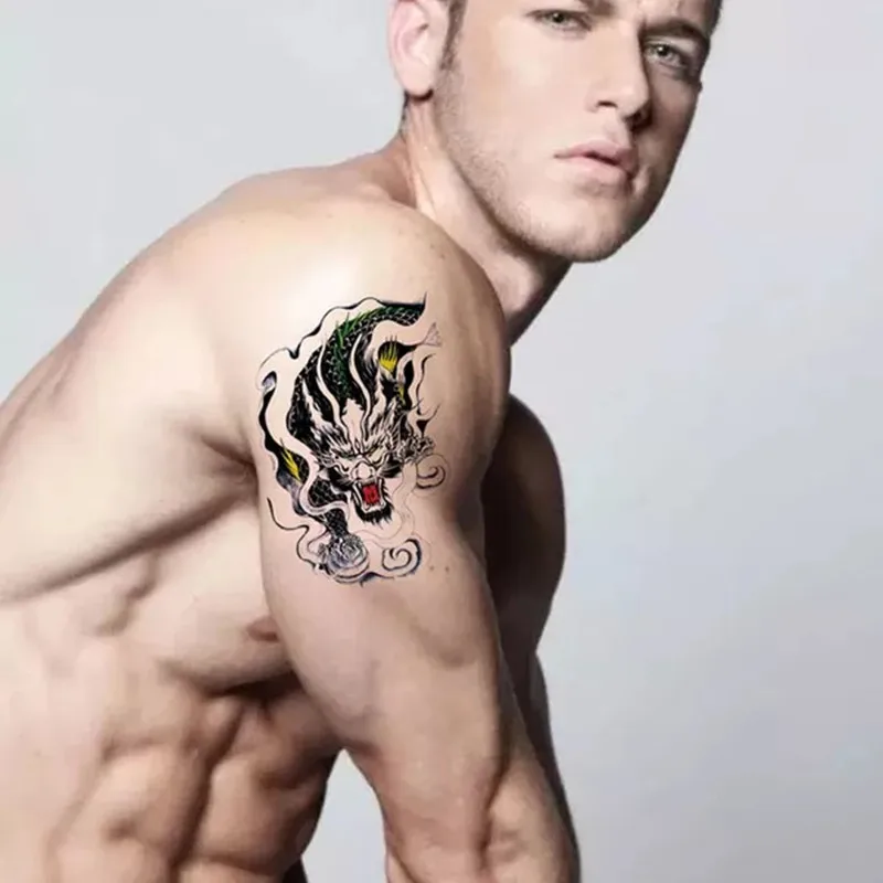Красмвый Прохладный Body Art Фокс змея татуировки Водонепроницаемый Временного Поддельные татуировки Наклейки макияж Для мальчиков и