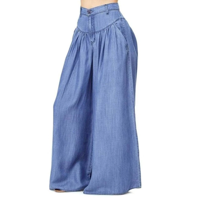 

Women's Plus Size Casual Pants Solid Color High Waist Loose Wide Leg Pants