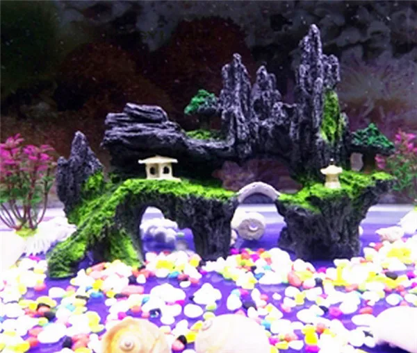 Decoração de aquário, pedra de resina tamanho