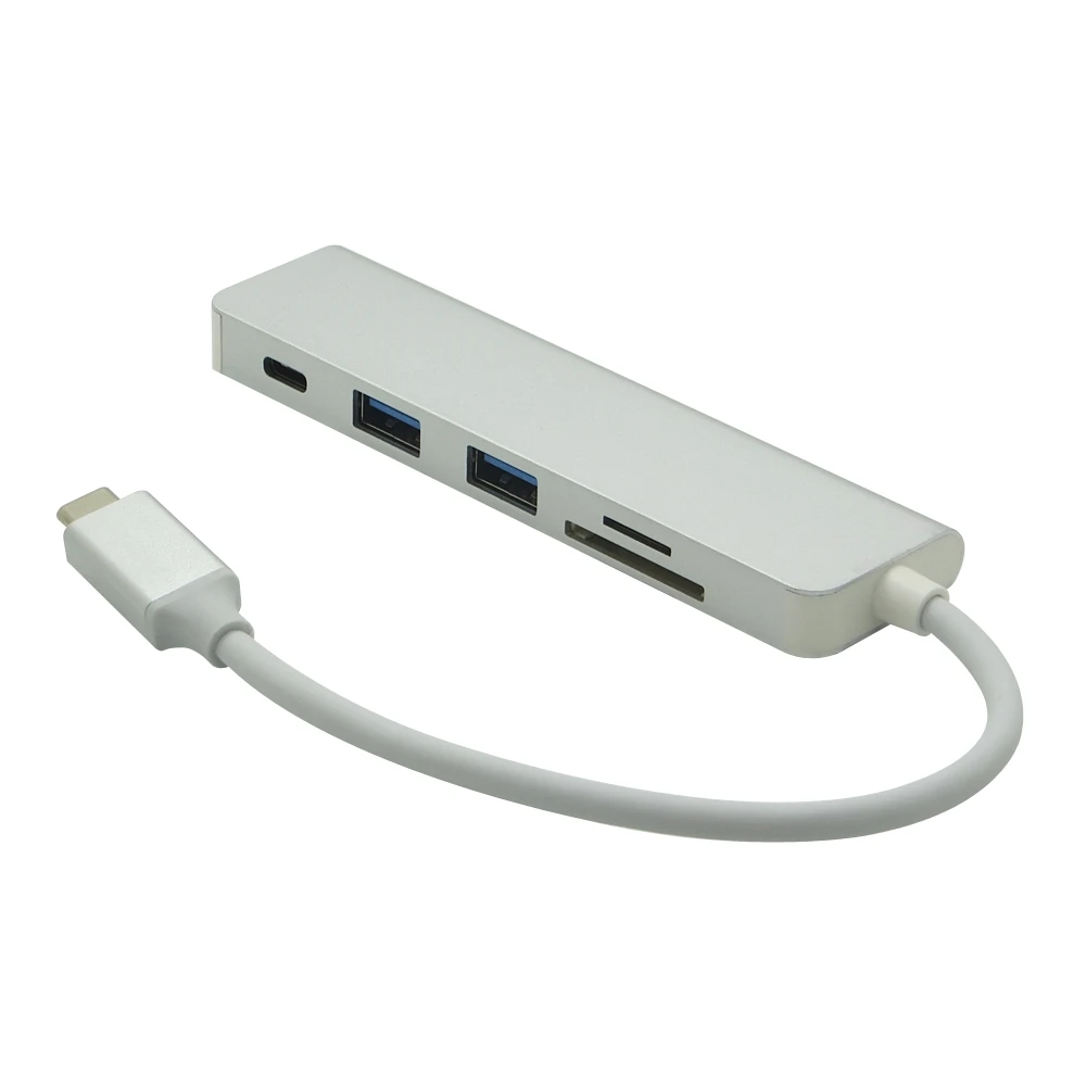10 шт./партия 5 в 1 USB C type C для SD TF кардридер USB 3,1 type C зарядка PD адаптер 2 USB 3,0 порты концентратор для нового Macbook
