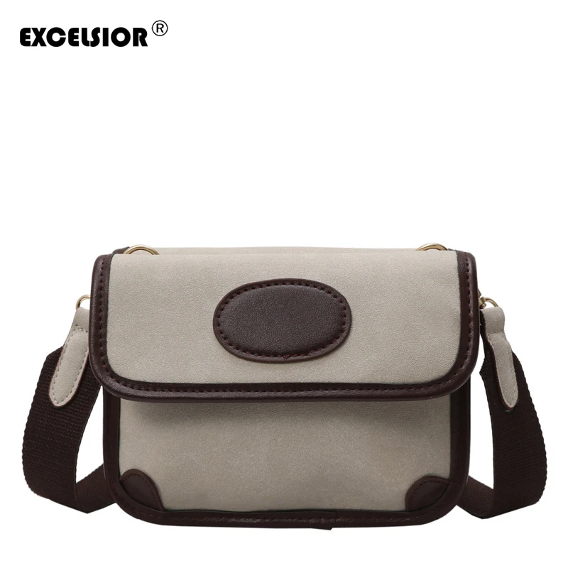 

EXCELSIOR Fashion New Flap 2019 Style Women's Handbag Two Sides Uses Crossbody Bags Panelled Female Shoulder Bags Spring Arrival