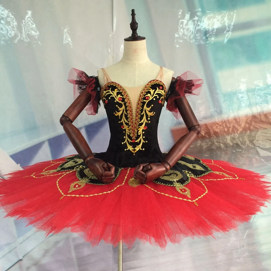 

Don Quixote Professional Ballet Tutu Black Red La Esmeralda Adult Women Professional Tutus Kids Pancake Tutus for Competitions