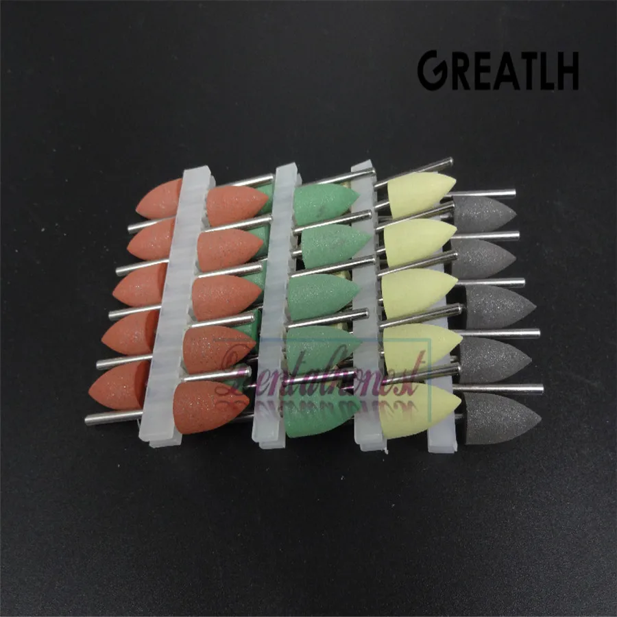 

40pcs Mixed Dental SILICONE polisher 2.35mm Diamond polishing Burs Dental Lab Supplies