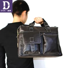 DIDE портфель из воловьей кожи, мужская деловая сумка для ноутбука, мужской офисный портфель, сумка через плечо