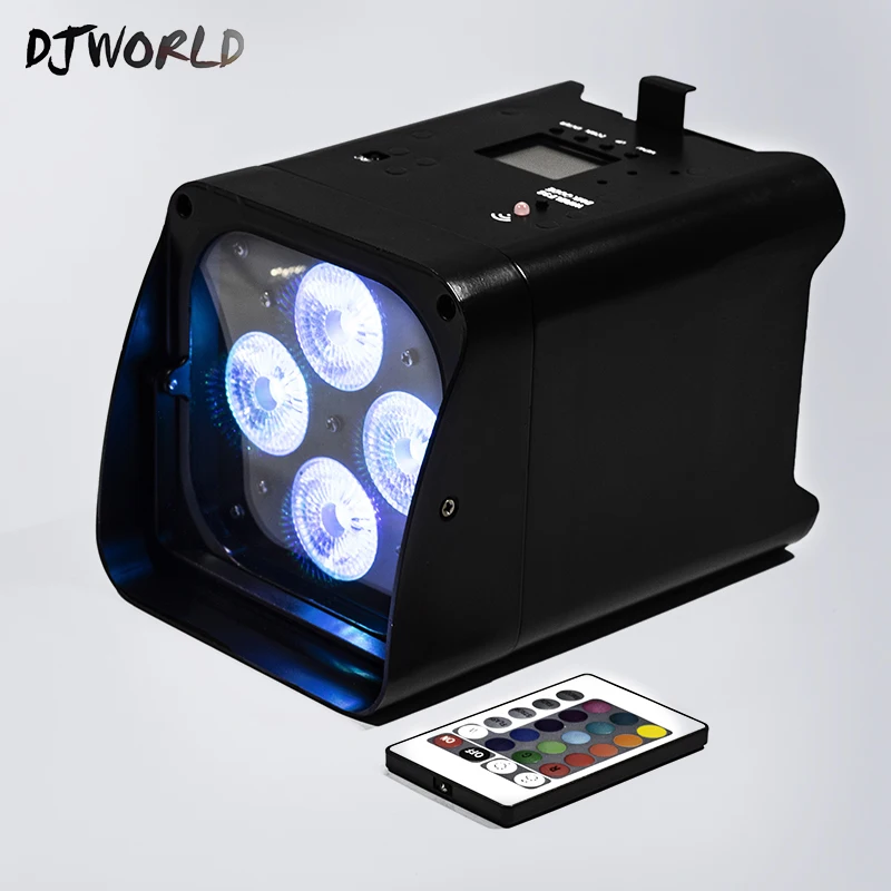 

Charging Wireless Battery 4x18W RGBWA+UV 6IN1 Led Par Light DMX512 Phone App Remote Sound Control For Disco DJ Home Party