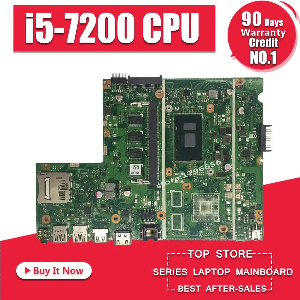 

X541UAK Laptop motherboard I5-7200 CPU 4GBRAM REV:2.0 for ASUS X541UVK X541UA Test mainboard X541UAK motherboard test 100% ok