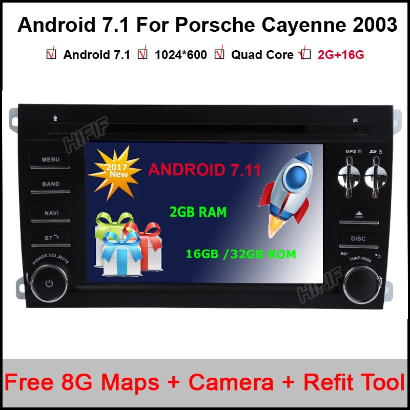 Android 7.11 автомобиль GPS навигации dvd-плеер головное устройство для Porsche Cayenne 2003-2010 поддержки Волокно декодер функции