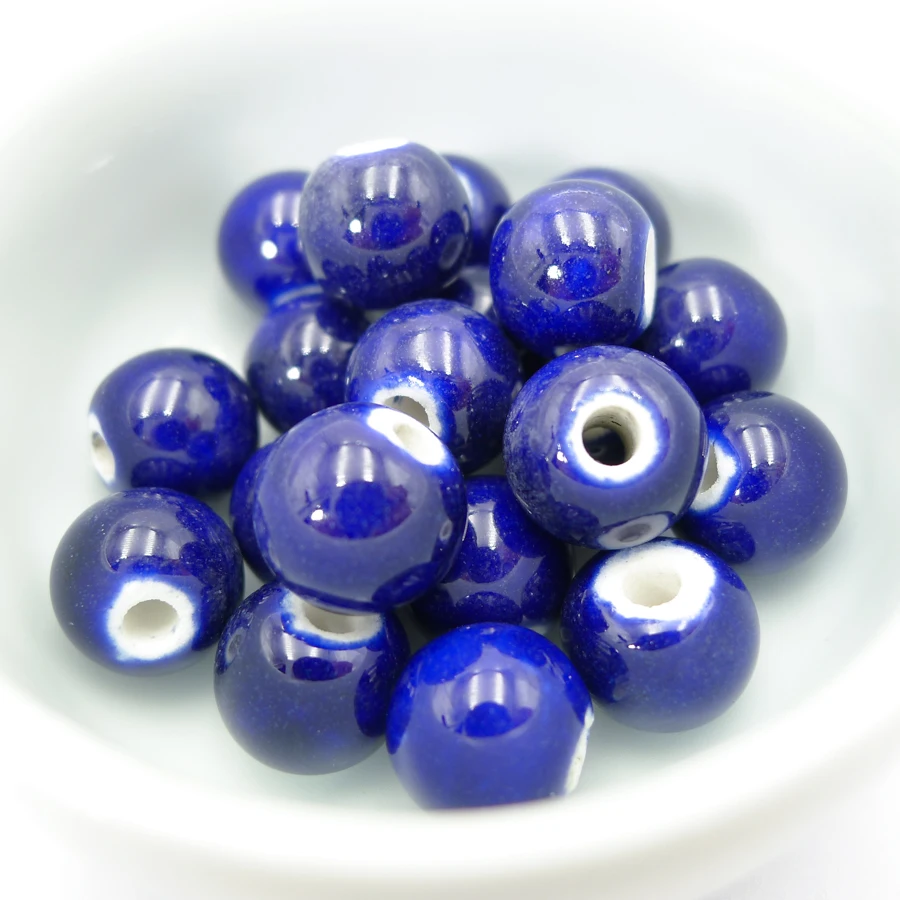 

China Ceramic beads sell by bags Beading porcelain bead for jewelry making 10mm 20pieces/lot beads #A315A
