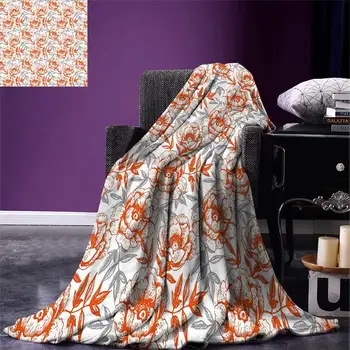 

Floral Throw Blanket Rose Beauty Blooms Romance Floret Botany Feminine Inspired Leaf Pattern rectangle Blanket