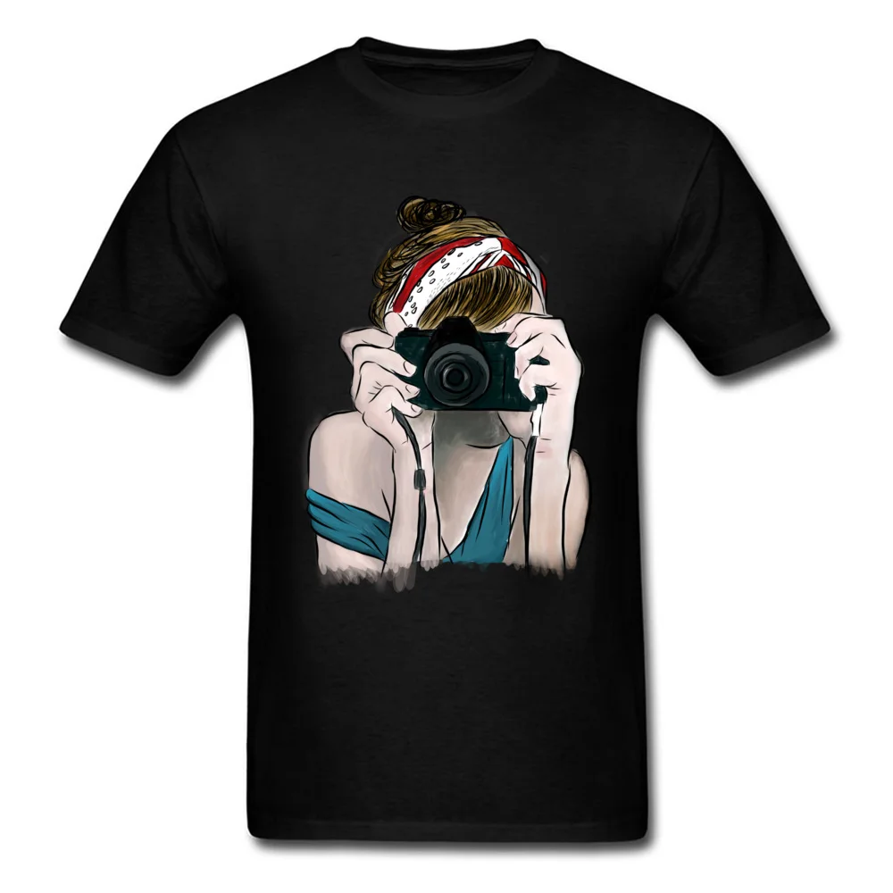 Best Click Camera 2018 Valentine #039;s Day Custom T shirt For Boyfriend Black Short Sleeve Drawing Print Novelty Men #039;s Tees Shirts