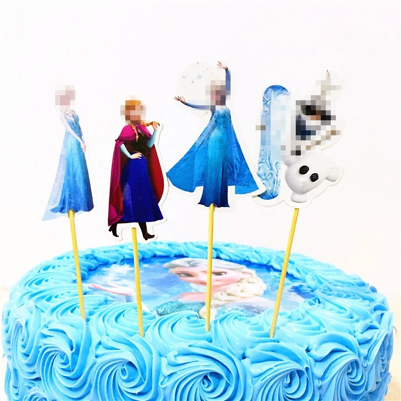 24 Pcs Pack Princesse Petit Gateau D Anniversaire Topper Neige Reine Gateau Topper Enfants Gateau D Anniversaire Decoration Bebe Shower Party Supplies Aliexpress