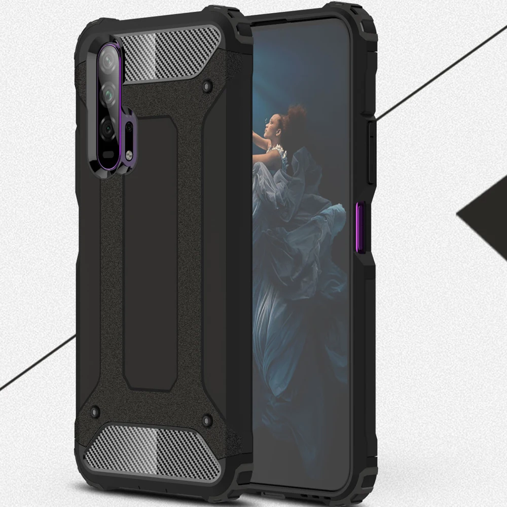 

Case For Huawei Honor 20 Pro Cover Shockproof Hard PC Silicon Anti-knock Soft TPU Shell Protective For Huawei honor20 pro cell