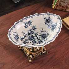 Новые продукты Прямая из американской керамики фрукты кастрюля новые китайские классические фрукты кастрюля чаша гостиная синий и белый фарфор или