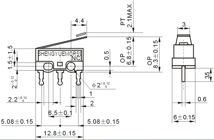 20 шт./лот Микро Переключатель кнопочный переключатель 3 Pin 1A 125V AC мини-светильник сенсорный выключатель для Мышь