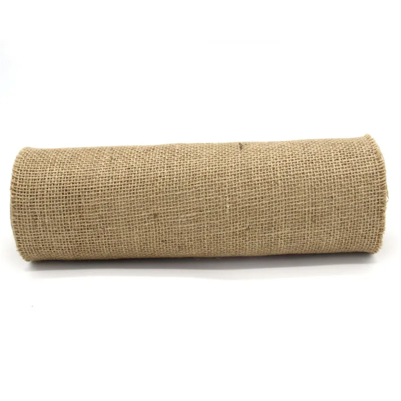 10m Jute Hessian Burlap Roll Width 15cm35cm50cm Rustic Wedding Decor DIY Craft Wedding Chair Bow Sashes Table Runner (4)