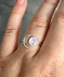 925 серебро маленькие антикварные панк ювелирные изделия натуральный камень кольцо очарование Обручение кольца с драгоценными камнями