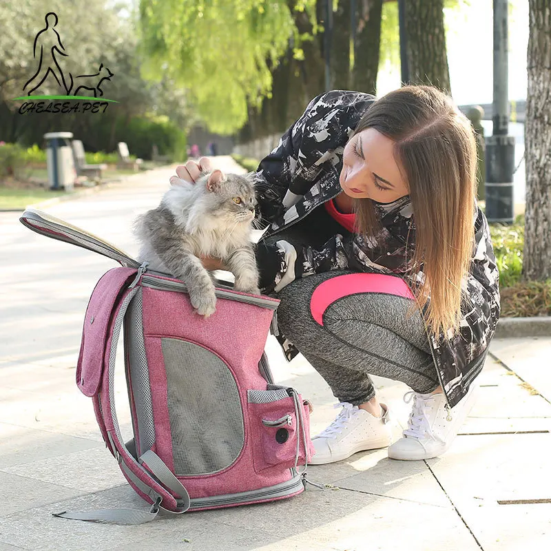 Дышащая Сумка-переноска для собак для больших собак рюкзак с изображением бульдога Регулируемая большая собака Дорожная Сумочка для домашних животных открытый наплечный рюкзак