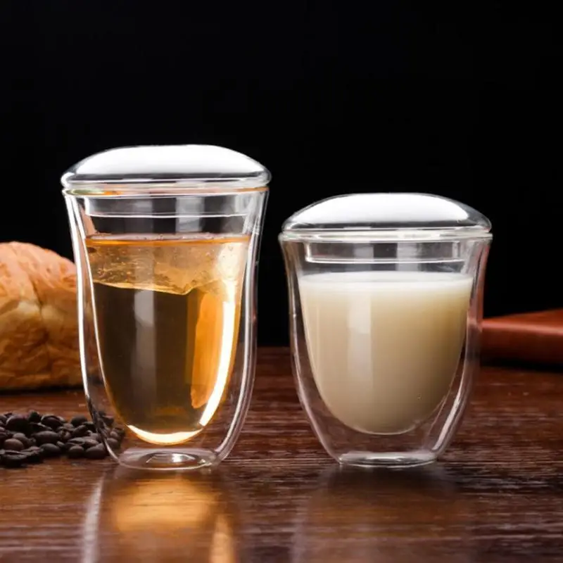 

LEMAIJIAJU Double Wall Glass Beer Cup Heat-Resistant Coffee Cup Simple Creative Beer Mug Tea Mugs Transparent Drinkware A20