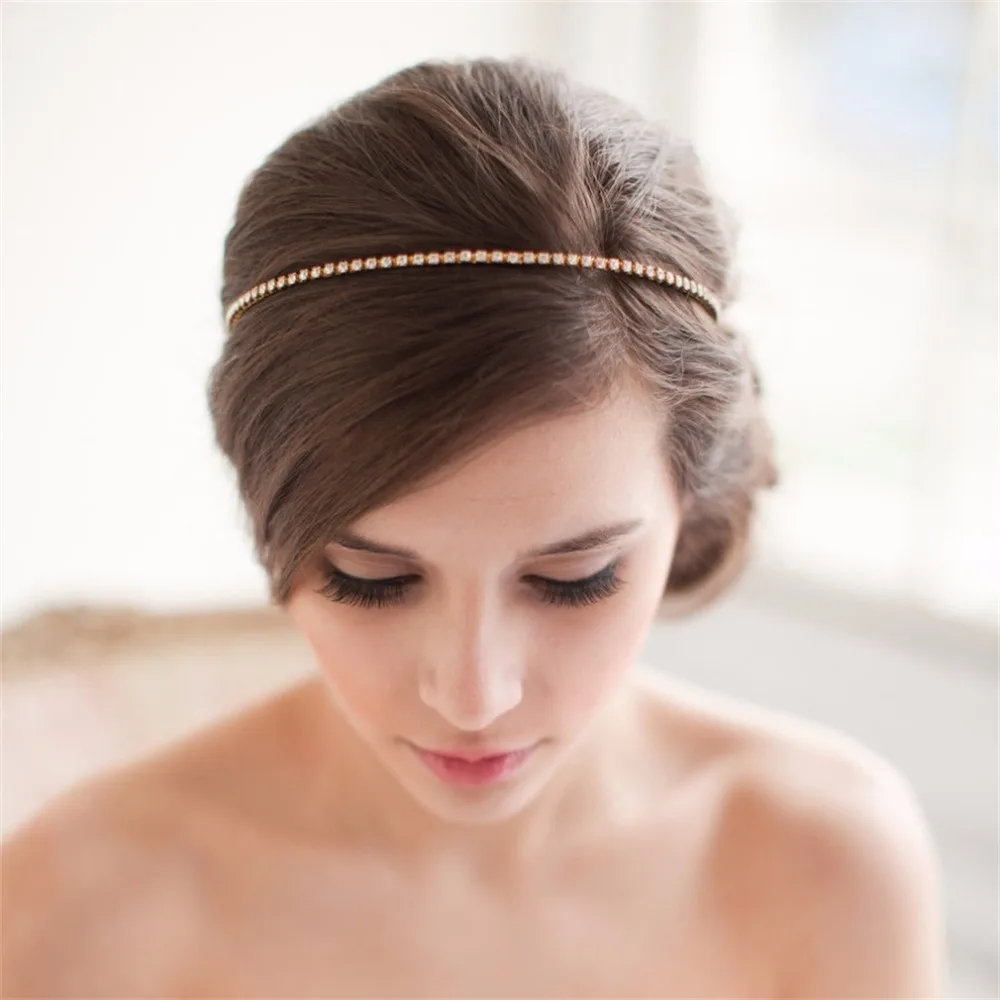 YAZILIND Crystal Rhinestone Beads Wedding Hair Accessories Hairbands