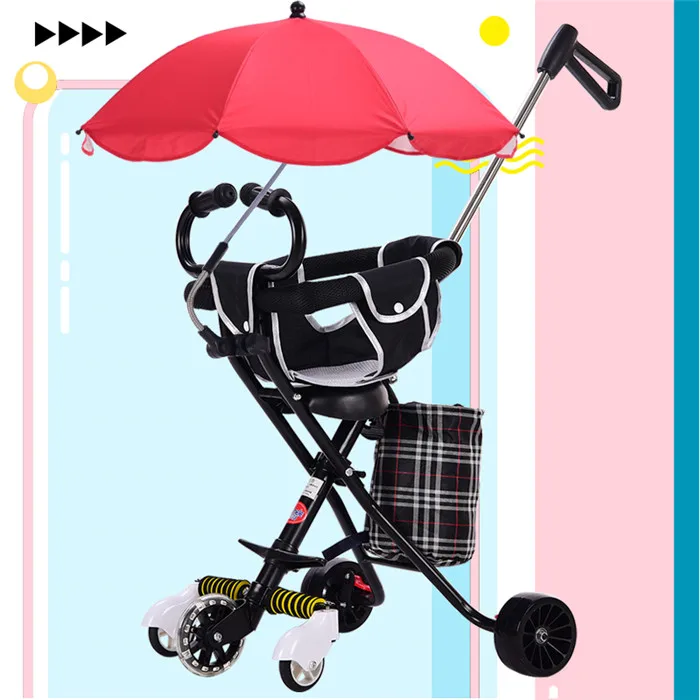 Новинка, для детей 1-6 лет, детская коляска с артефактной тележкой, детский трехколесный велосипед, легкая складная тележка - Цвет: H