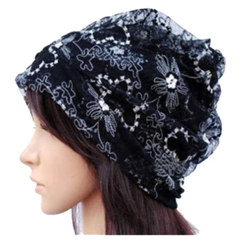 

Women Lady Winter Bandana Beanie Turban Head Wrap Band Lace Hat Warm Cap