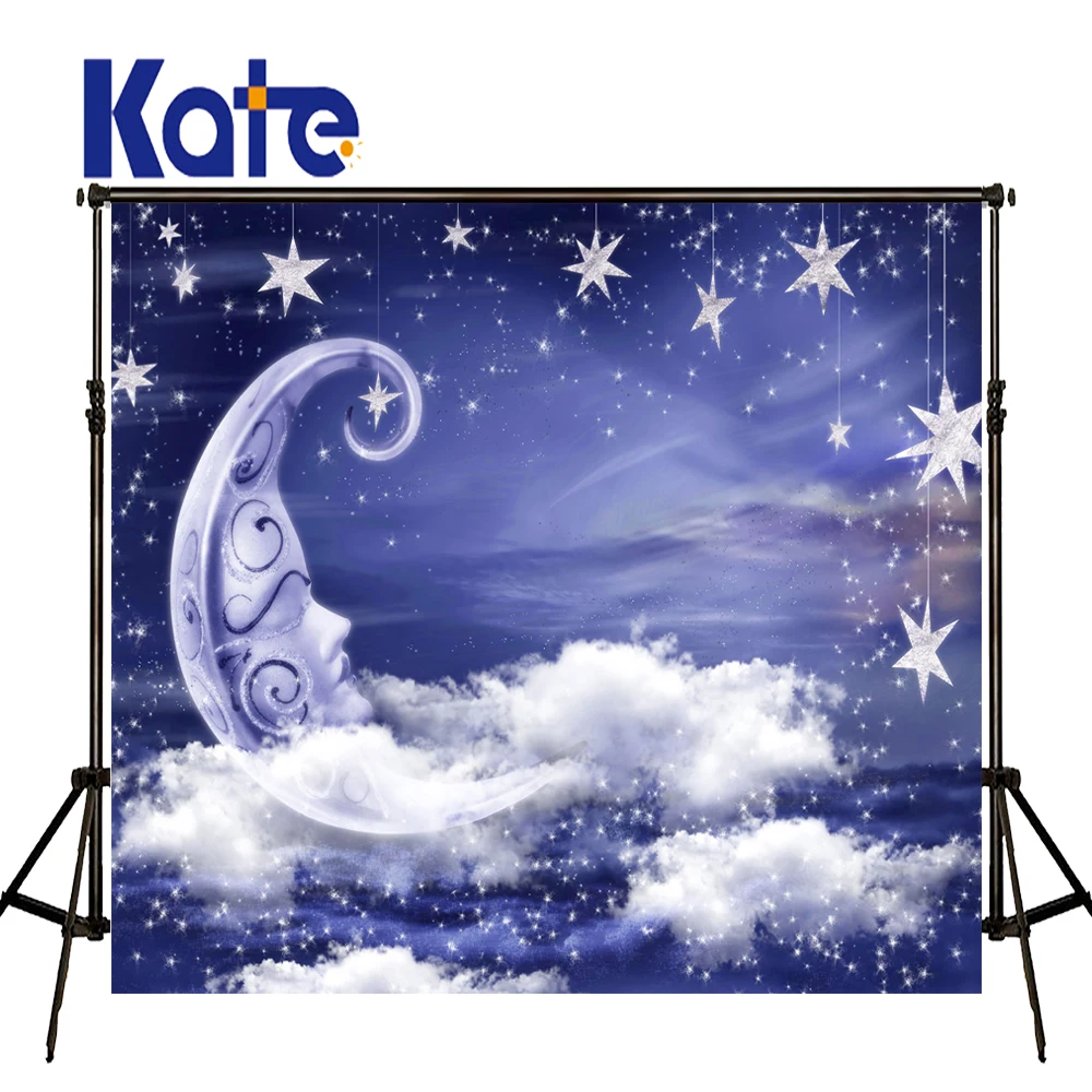 

KATE Photography Backdrop Baby Fairy Background Twinkle Little Star and Moon Ship Photo for Kids Backdrop for Children'S Party