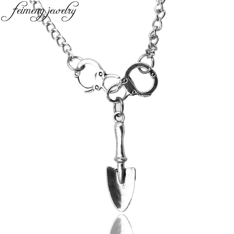 

Pretty Little Liars Necklace Hale Emily Fiebls Shay Mitchell Handcuff Shovel Pendant Necklaces For Women Men Fashion Jewelry