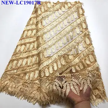 

2019 Luxury African french tulle lace fabrics High Quality Bridal Rhinestones Lace Fabric Embroidered Tulle Lace Fabric MJSX04