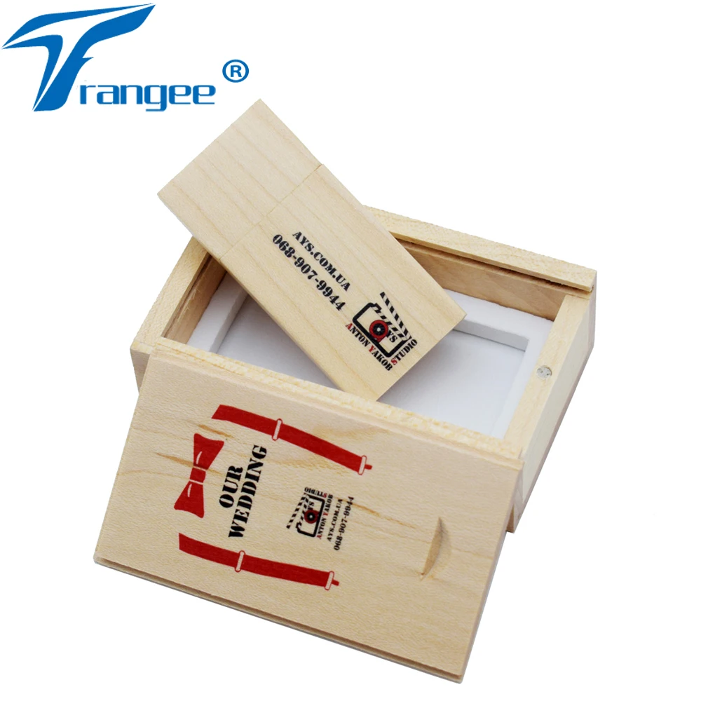 Trangee 10PCS/LOT Maple USB Flash Drive 4GB 8GB 16gb 32gb Wooden Pen Memory Stick Wood Box Free Custom Logo Printing | Компьютеры и
