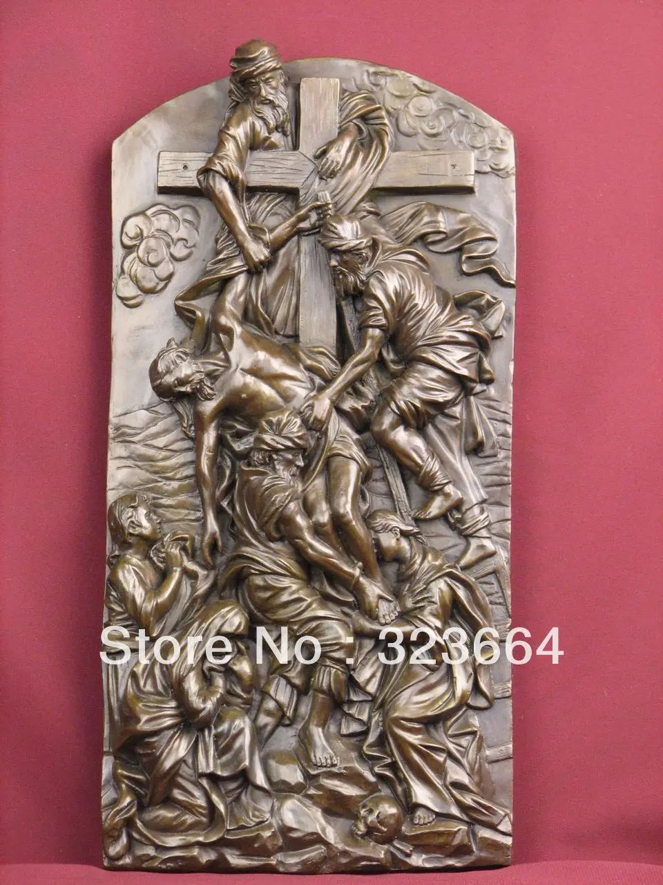 

BRONZE SCULPTURE JESUS CHRIST PLAQUE RELIEF RELIGIOUS STATUE