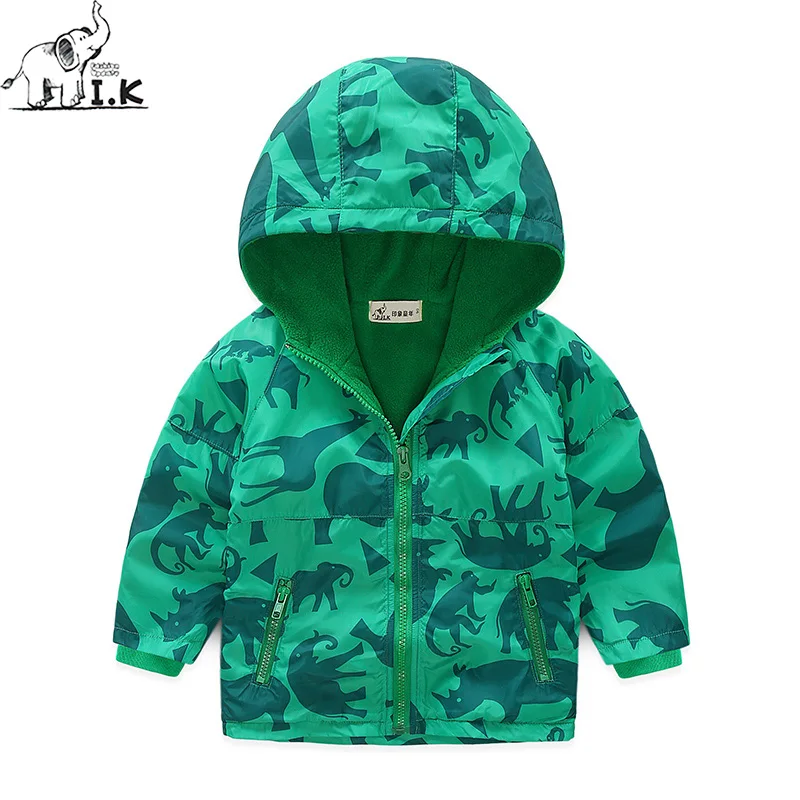 Buy IK Toddler boy plus velvet zipper hooded dinosaur